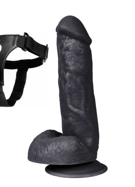 Xise Dildo Series Kassadin 18 cm Belden Bağlamalı Realistik Penis XS-WBC10029 Black