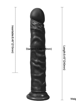 Xise Dildo Series Luxman 24 cm Belden Bağlamalı Realistik Penis XS-WBC10041 Black