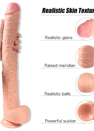 Xise Dildo Series Huoer Flexible 43 cm Realistik Büyük Penis XS-WBC10068 Flesh