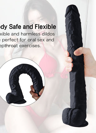 Xise Dildo Series Huoer Flexible 43 cm Realistik Büyük Penis XS-WBC10068 Black