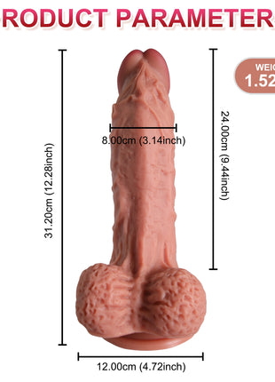 Xise Leilong Dual Layered 32.5 cm Büyük Realistik Penis XS-WBD10074-L