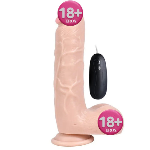 Adam Rubber Kumandalı 10 Modlu Titreşimli Realistik Penis 21 cm