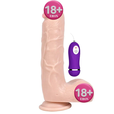 Adam Ruber Kablolu Kumandalı TPE Titreşimli Realistik Penis 21 cm