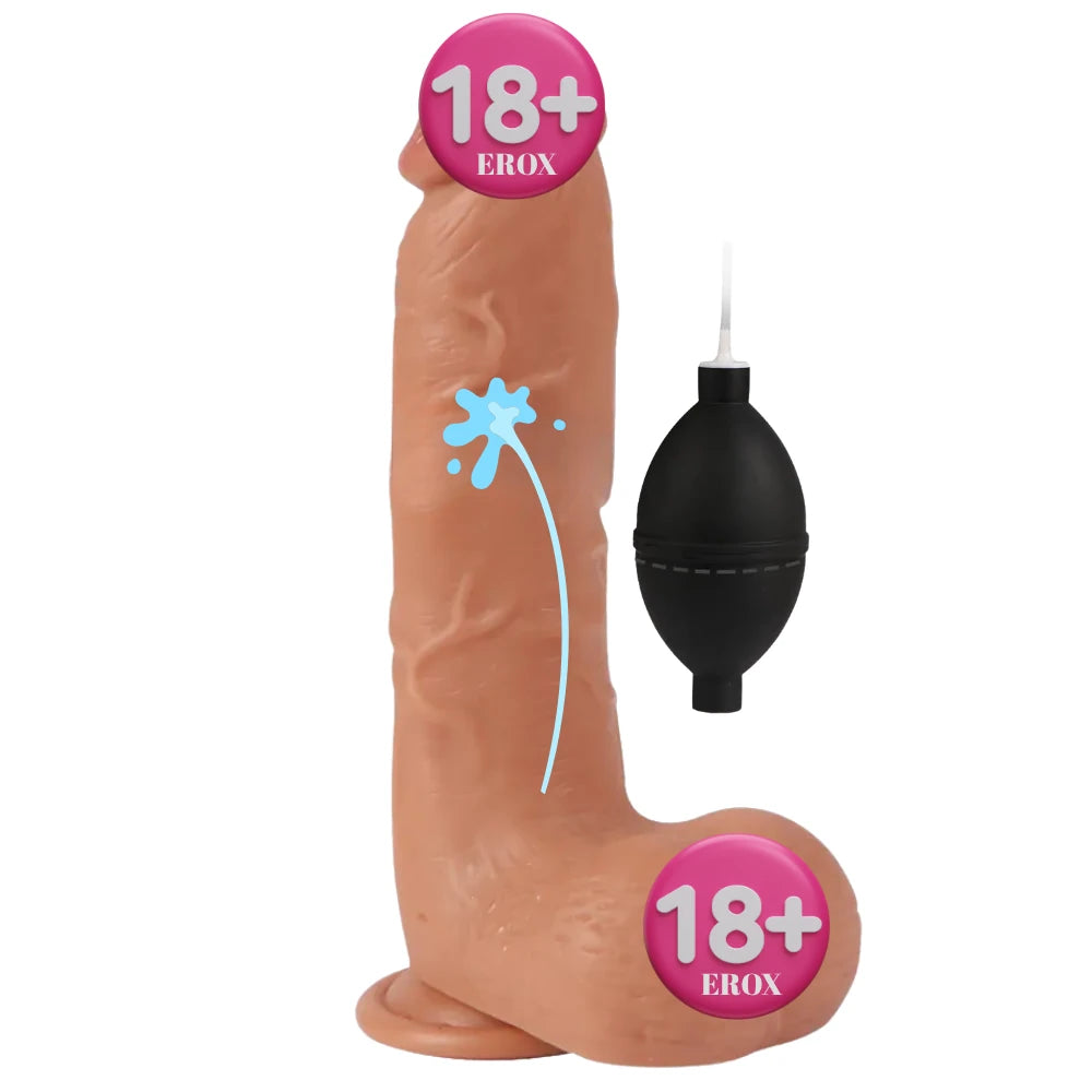 Adam Ultra Yumuşak Boşalabilir Realistik Dildo 21 cm