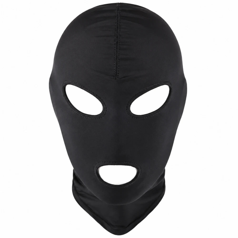 Ağız ve Göz Açıklıklı Spandex Fetiş Başlığı