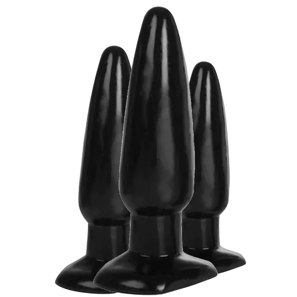 Anal Trainer Kit Konik Uçlu 3 Boy PVC Plug Seti