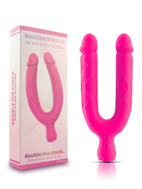 Anesidora Şeffaf Çift Uçlu Titreşimli Dildo – 18 cm
