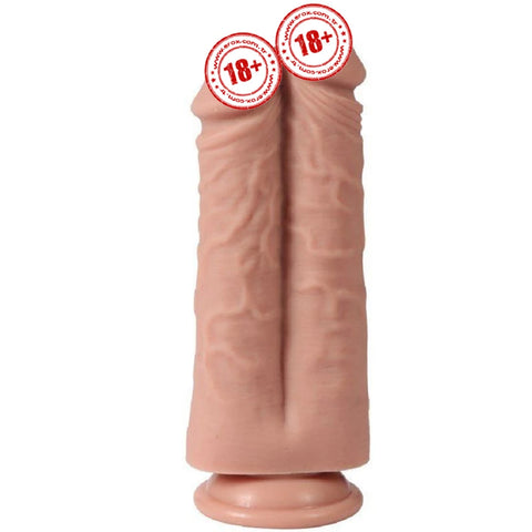 Anthony Double İki Gövdeli Vantuzlu Silikon Realistik Dildo
