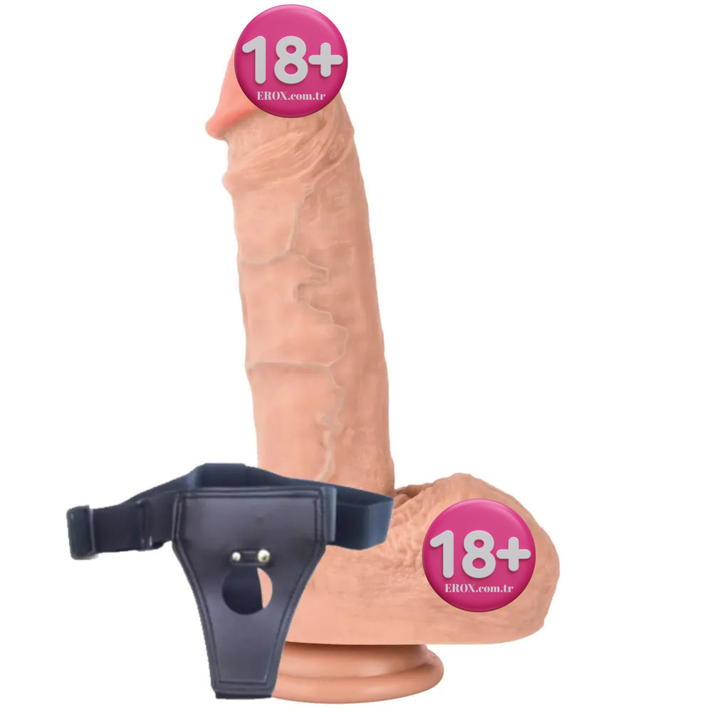 Armand Et Dokulu Büyük Boy Kemerli Realistik Penis 26 cm