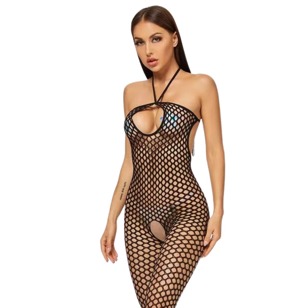 Askılı Model Özel Bölgesi Açık Vücut Çorabı