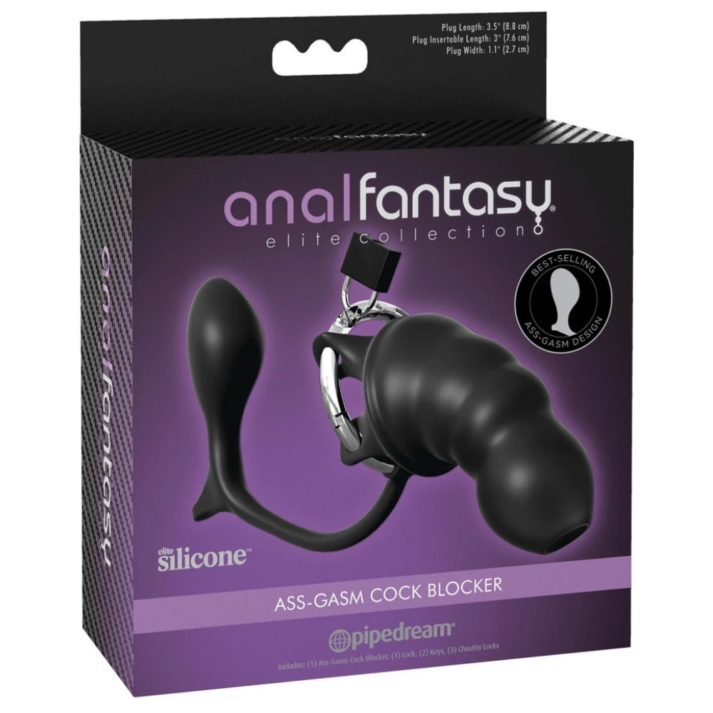Ass-Gasm Cock Blocker anal plug'lı penis kafesi – görsel 3