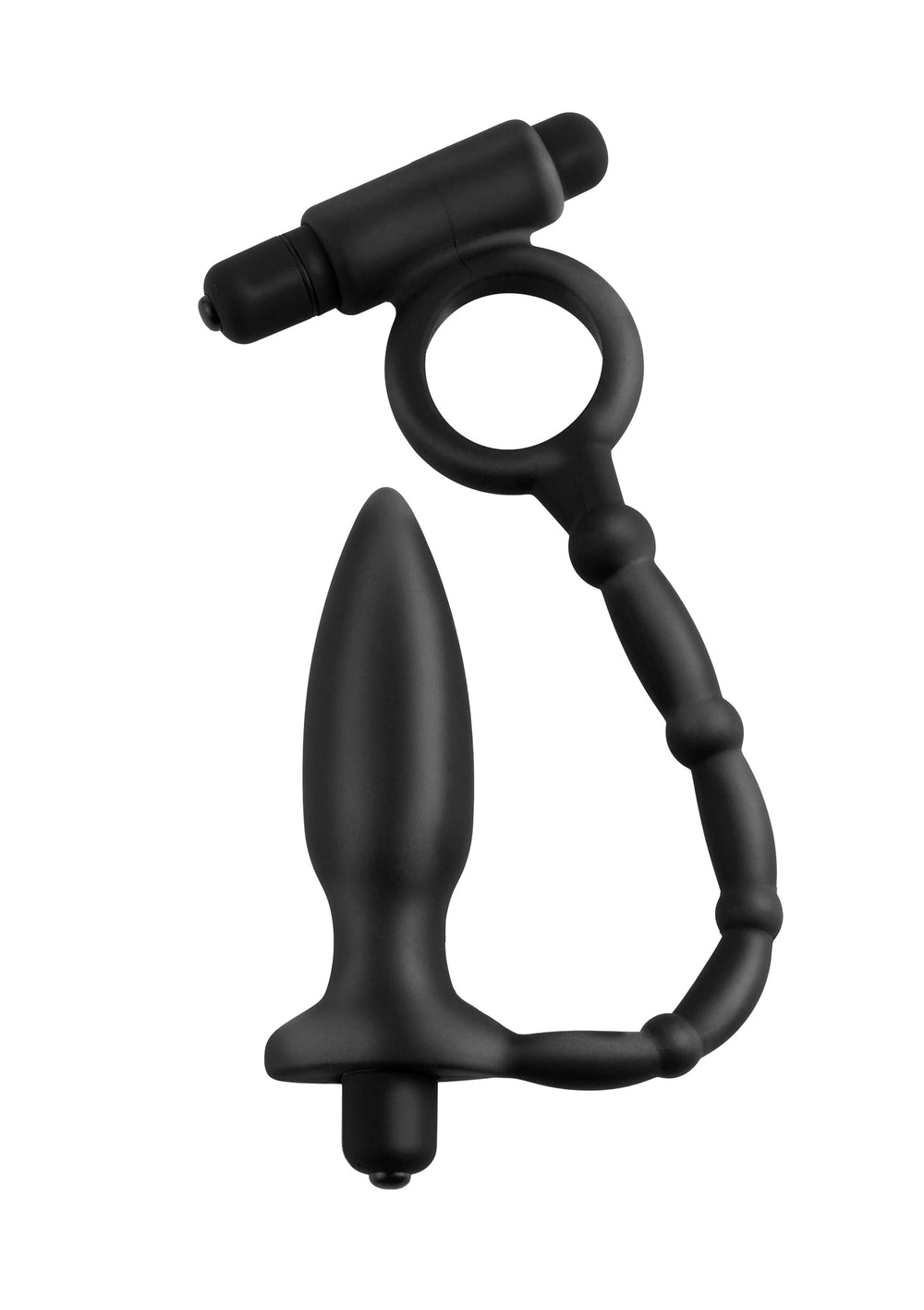 Ass-Kicker Titreşimli Penis Halkası ve Anal Plug Bir Arada