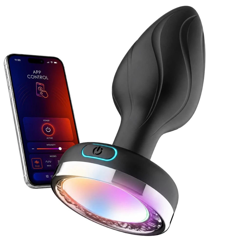 Aticon LED Işıklı Uygulama Kontrollü Titreşimli Anal Plug