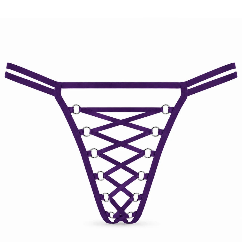 Bağlama Detaylı Seksi Tanga – Mor