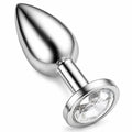 Beyaz taşlı büyük metal anal plug – görsel 1