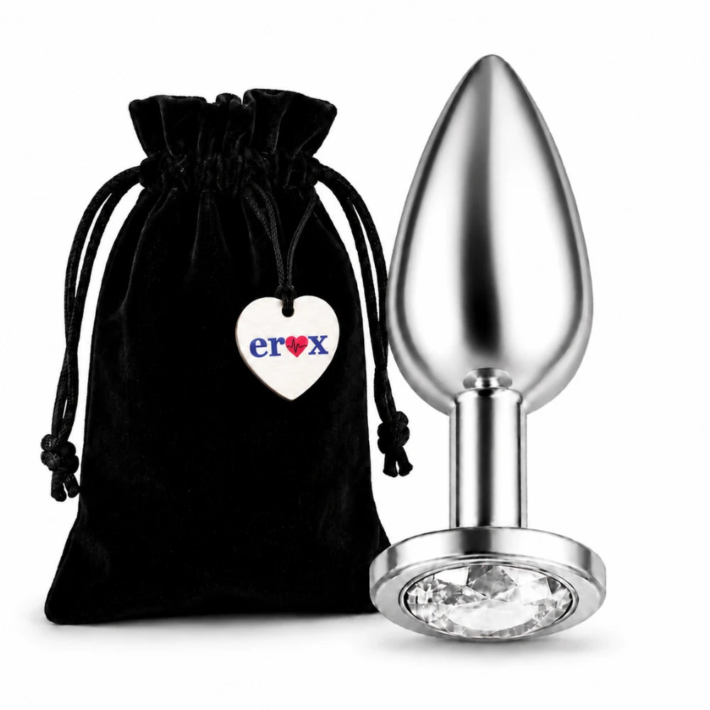 Beyaz taşlı büyük metal anal plug – görsel 6