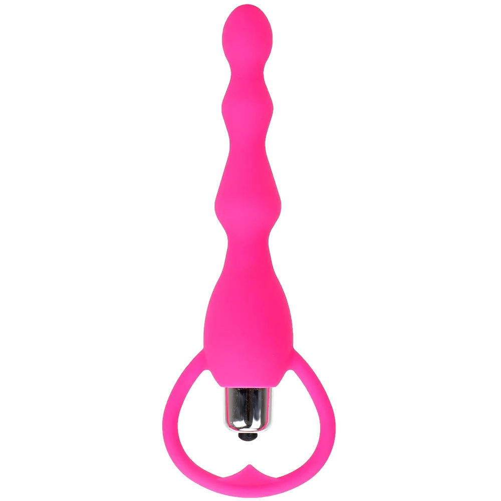 Boğumlu Tek Modlu Titreşimli Silikon Anal Vibratör – Pembe