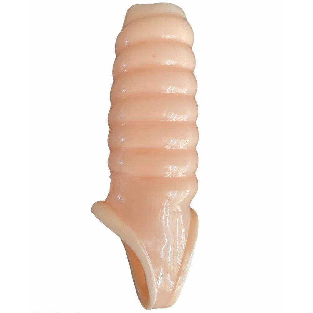 Boğumlu Testis Halkalı Silikon Yarım Penis Kılıfı