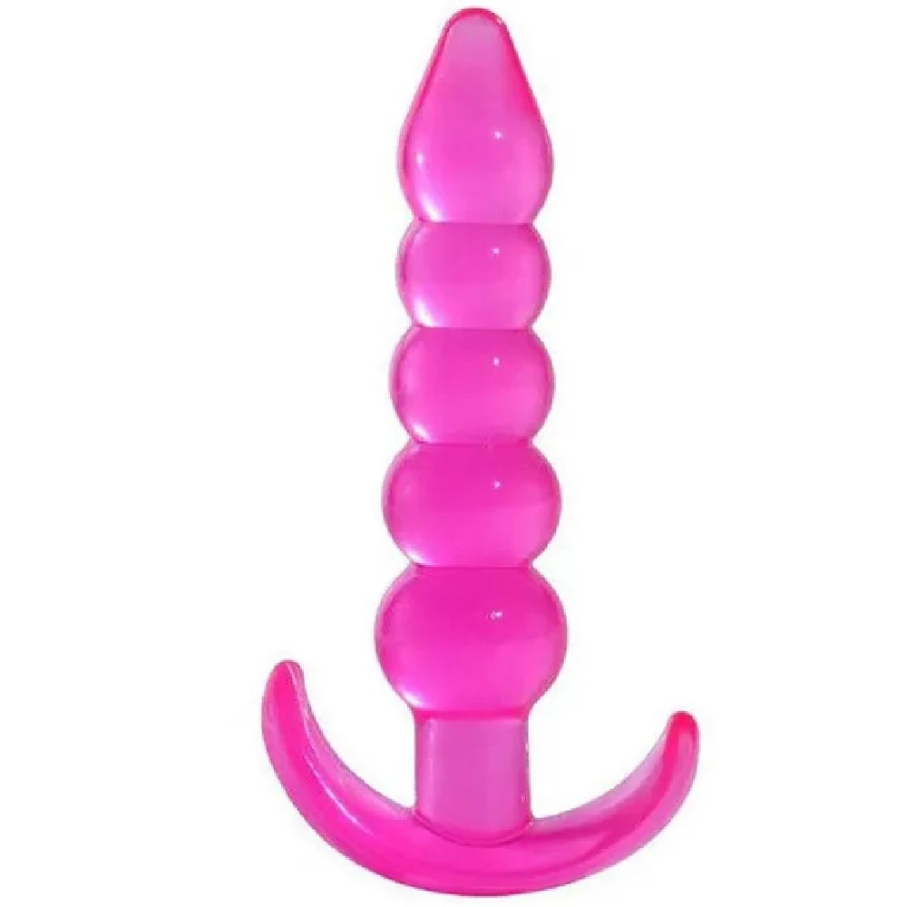 Boncuklu Silikon Anal Eğitim Plug 11 cm – Pembe