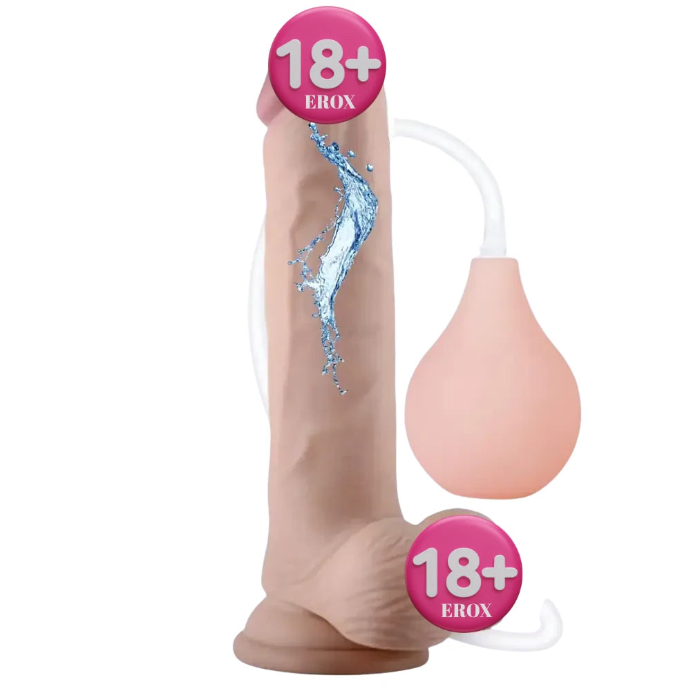 Boşalabilir Ultra Yumuşak Realistik Dildo 23 cm