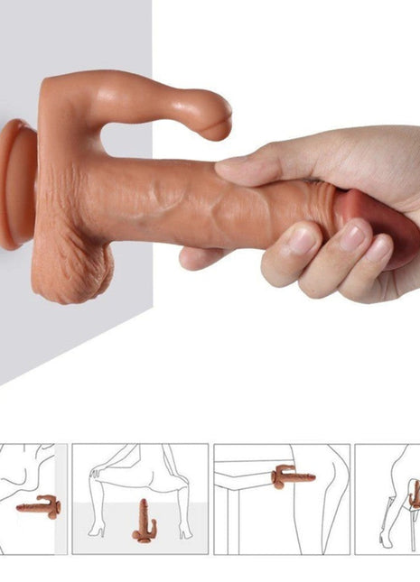 Shequ Dildo Series Brody Sallama Modlu Dual Titreşimli Realistik Penis 21.5 cm SQ-WBC10035-V