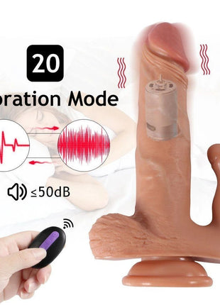 Shequ Dildo Series Brody Sallama Modlu Dual Titreşimli Realistik Penis 21.5 cm SQ-WBC10035-V