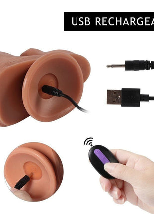 Shequ Dildo Series Brody Sallama Modlu Dual Titreşimli Realistik Penis 21.5 cm SQ-WBC10035-V