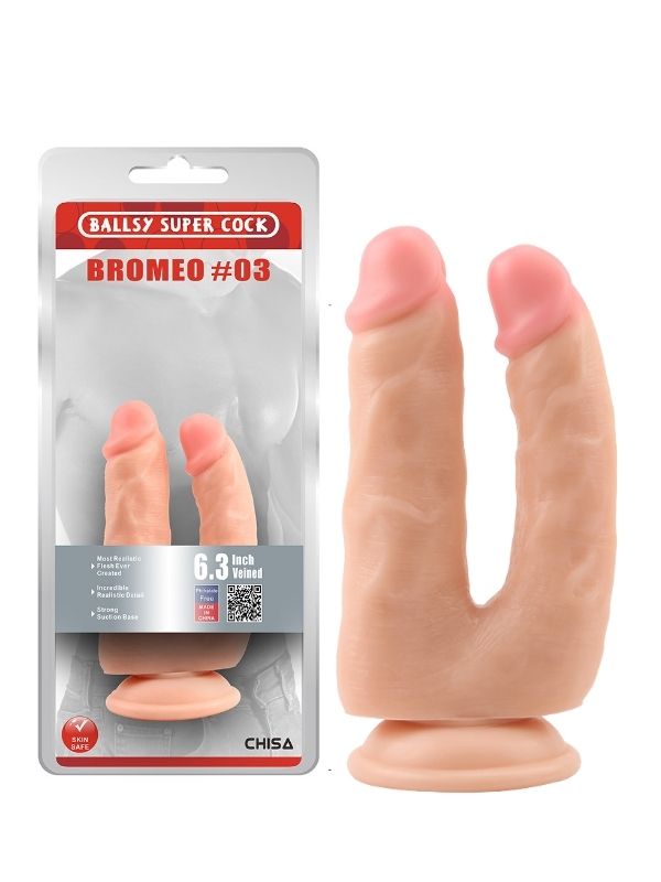 Bromeo İkili Kıkırdaklı Gerçekçi Dildo Seti – Silikon