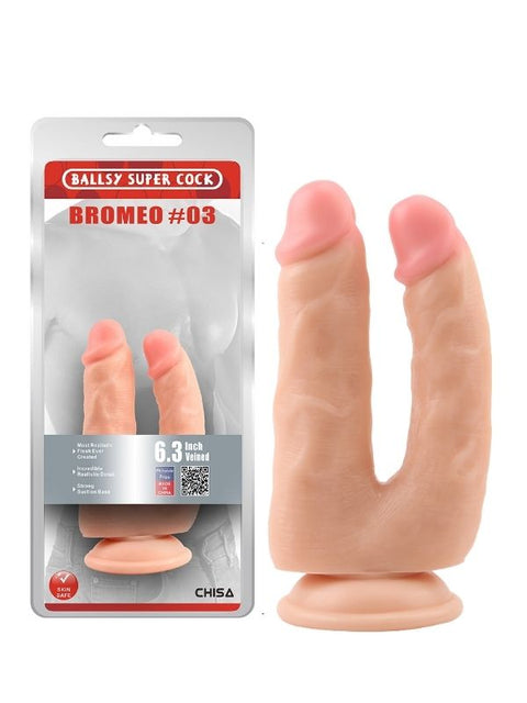 Bromeo İkili Kıkırdaklı Gerçekçi Dildo Seti – Silikon