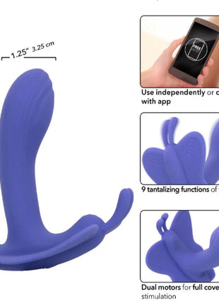 Calexotics Connect App Controlled Venus Butterfly Telefon Kontrollü Çift Uyarımlı Vibratör