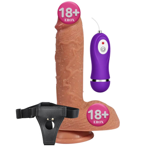 Buru Titreşimli ve Dönebilen Testisli Realistik Penis 22 cm