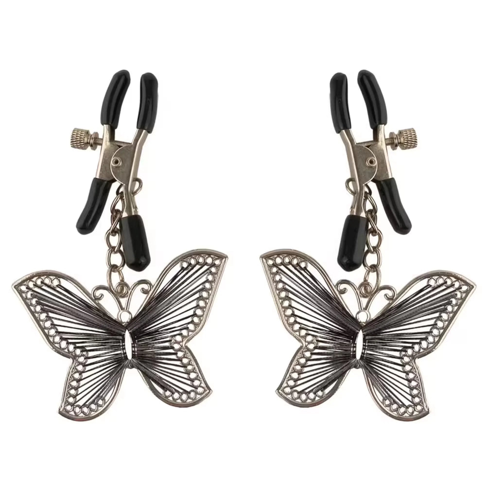 Butterfly Süslemeli Ayarlanabilir Metal Göğüs Ucu Klipsi