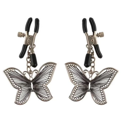 Butterfly Süslemeli Ayarlanabilir Metal Göğüs Ucu Klipsi