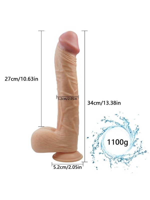 34 cm sıvı silikon büyük boy dildo – görsel 4