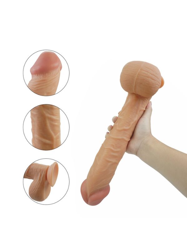 34 cm sıvı silikon büyük boy dildo – görsel 5