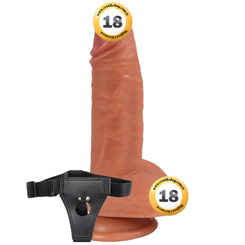 Castiel Çift Katmanlı Belden Bağlamalı Realistik Penis 19 cm