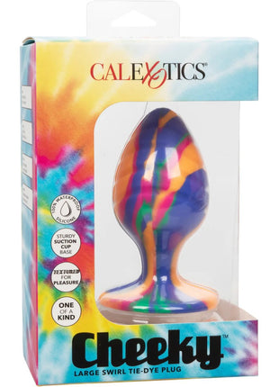 Calexotics Cheeky Swirl Tie-Dye Silicone Butt Plug Large