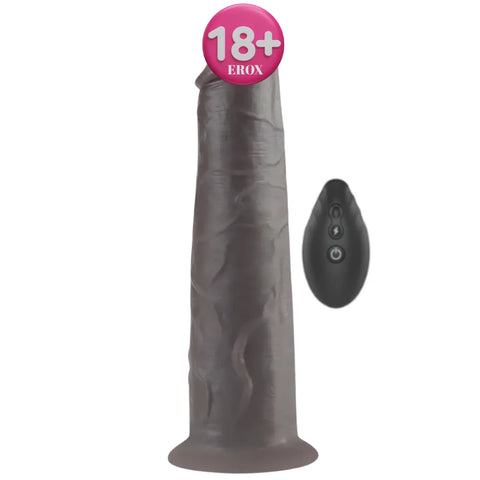 Çift Katmanlı Platin Silikon Rotasyonlu Realistik Vibratör 20 cm – Siyah
