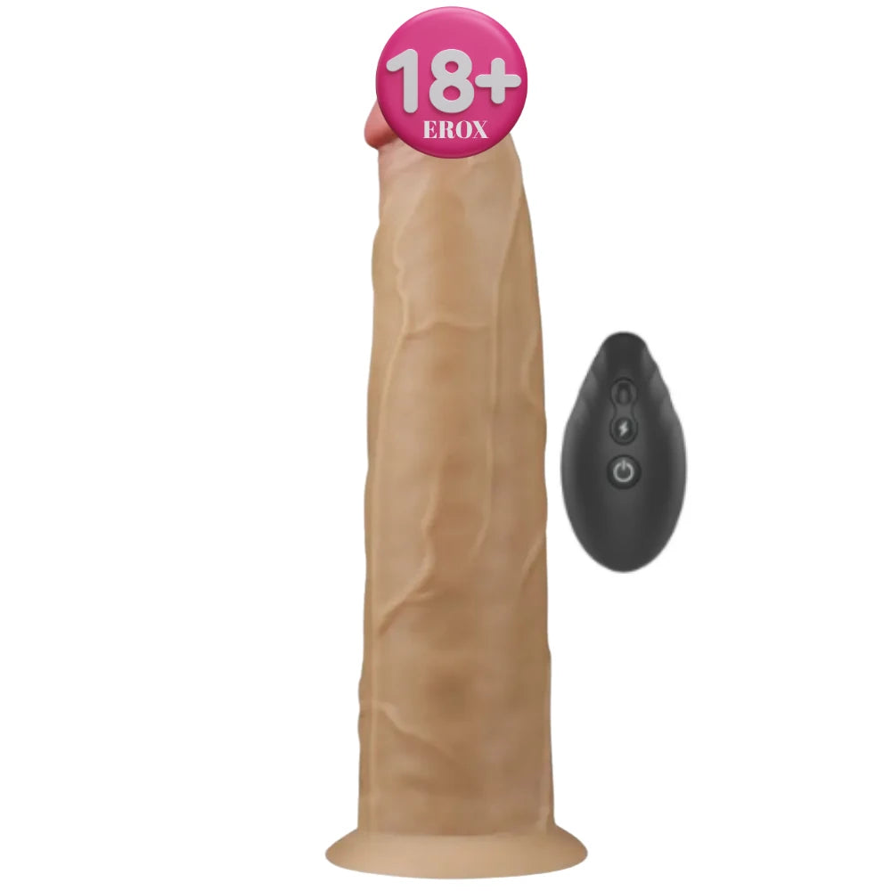 Çift Katmanlı Platin Silikon Rotasyonlu Realistik Vibratör 23 cm