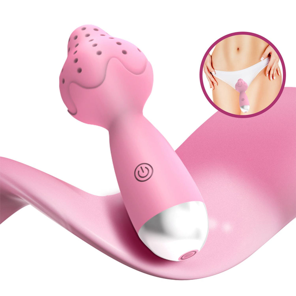 Çilek Başlıklı Mini Klitoral Masaj Vibratörü – Pembe