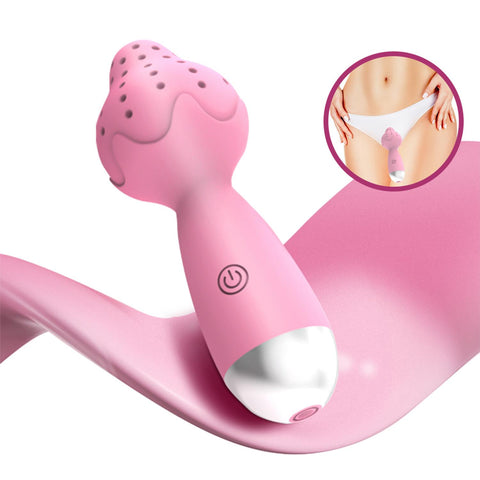 Çilek Başlıklı Mini Klitoral Masaj Vibratörü – Pembe