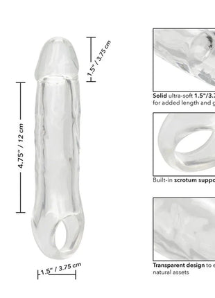 Calexotics Performance Maxx Clear Extension 3.75 Cm Uzatmalı Şeffaf Penis Kılıfı