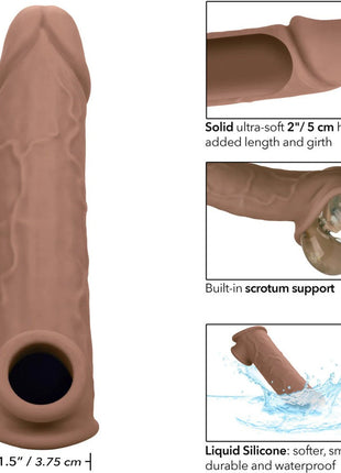 Calexotics Performance Maxx Life-Like Extension 5cm Uzatmalı Penis Kılıfı Brown