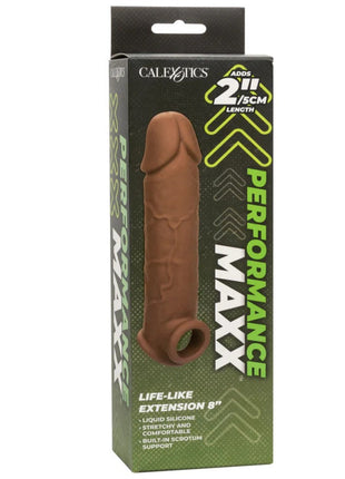 Calexotics Performance Maxx Life-Like Extension 5cm Uzatmalı Penis Kılıfı Brown