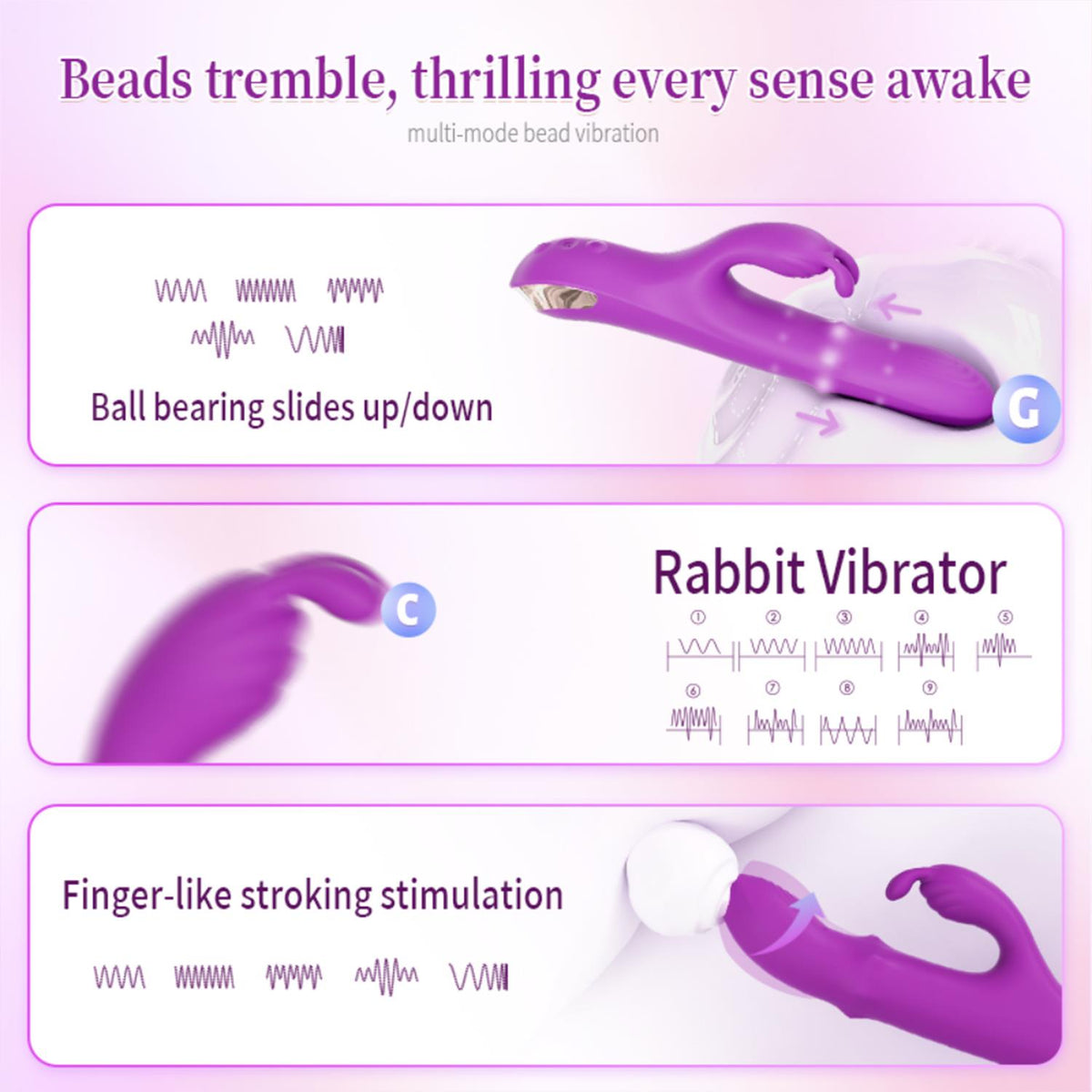 Cool Stick kayar bilyeli rabbit vibratör – görsel 5