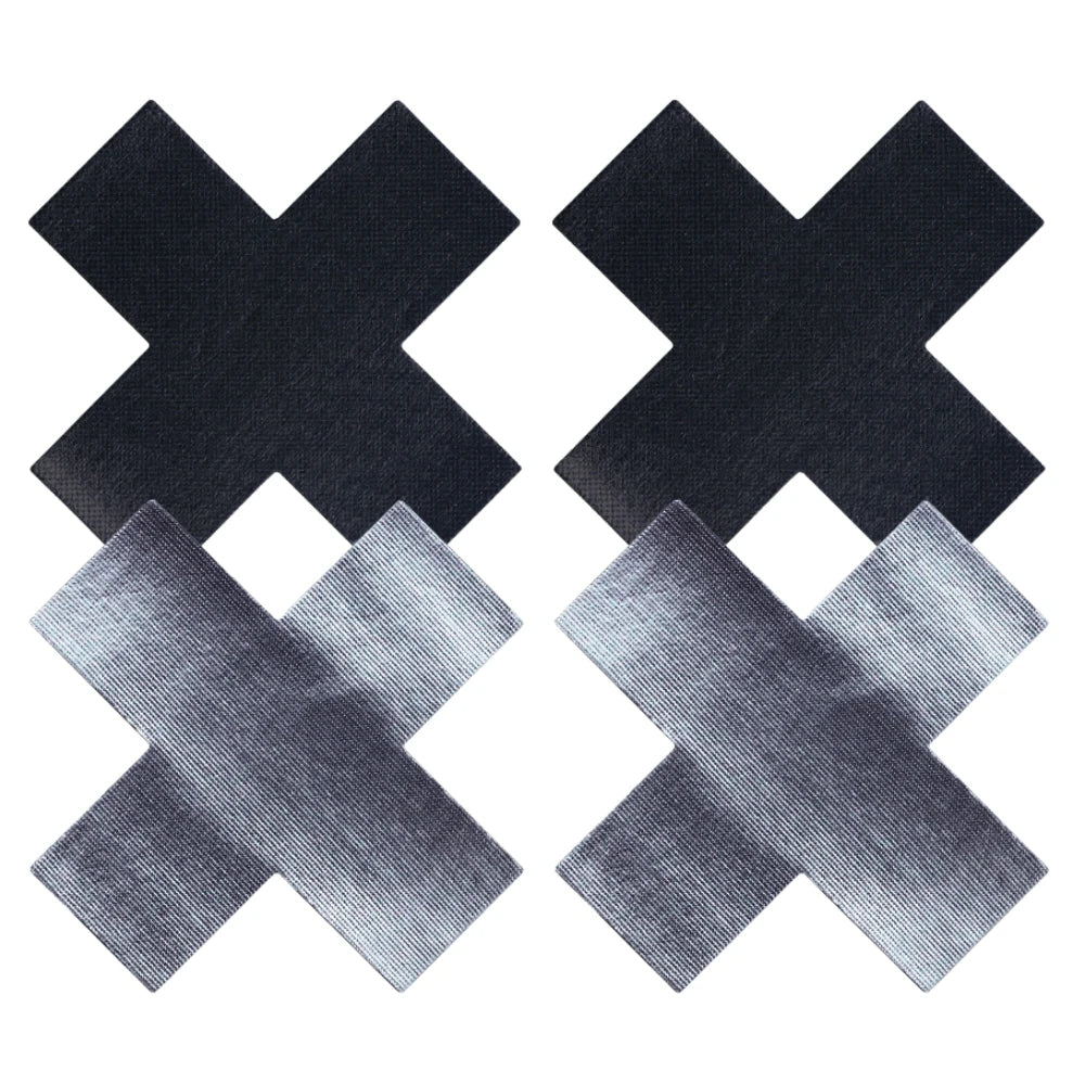 Cross Pattern Çapraz Desenli Göğüs Ucu Bandı – 2 Çift