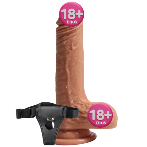 Crowley Çift Katmanlı Belden Bağlamalı Realistik Penis 18 cm
