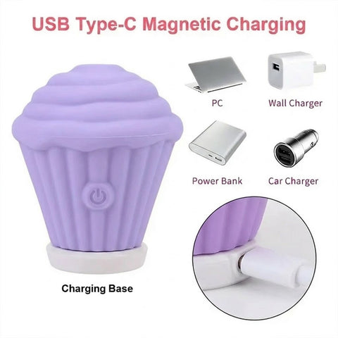 Cupcake Tasarımlı 5 Modlu Şarjlı Klitoral Uyarıcı – Mor