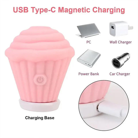 Cupcake Tasarımlı 5 Modlu Şarjlı Klitoral Uyarıcı – Pembe