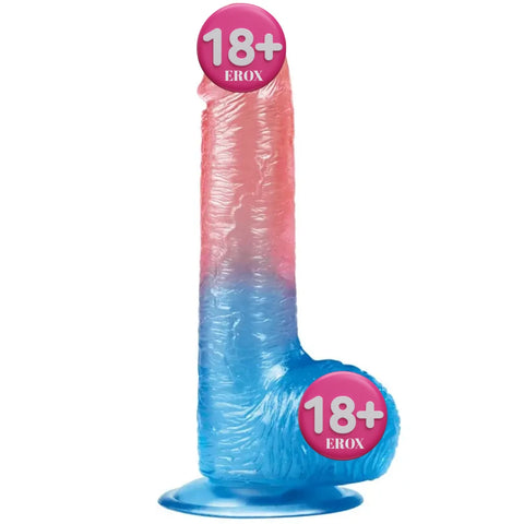 Dazzle Studs Düz Formlu Jel Dokulu Realistik Dildo 19 cm